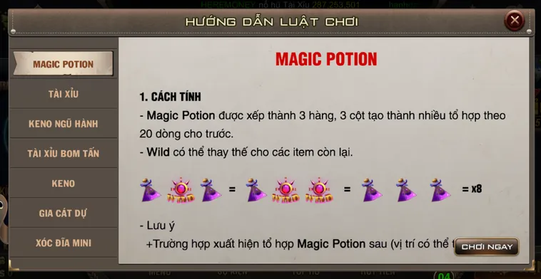 Chinh Phục Thế Giới Phép Thuật Với Minigame Magic Potion Tại B52 Club Đỉnh Cao