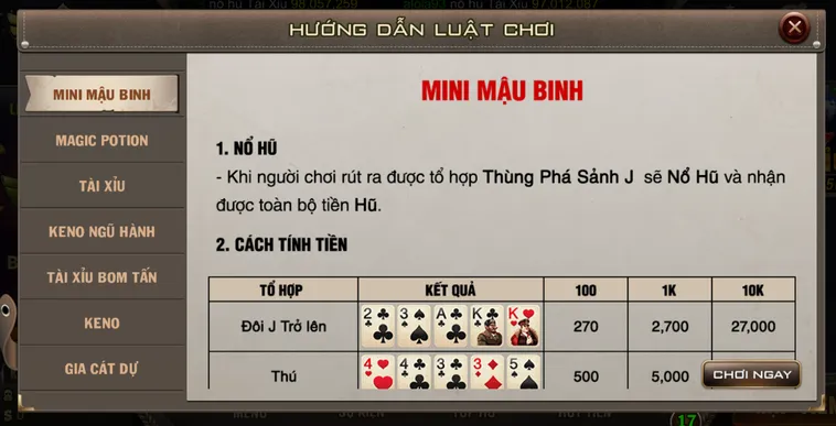 Khám Phá Thế Giới Minigame Mini Mậu Binh Tại B52 Club Đẳng Cấp Nhất