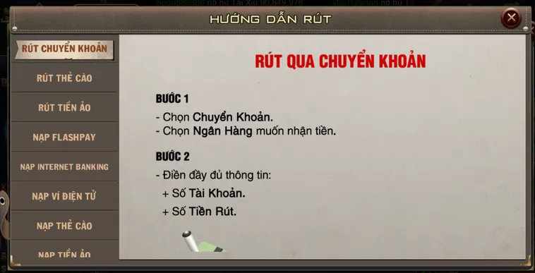Rút tiền qua tài khoản ngân hàng an toàn tiện lợi bảo mật - hỗ trợ mọi ngân hàng nội địa.
