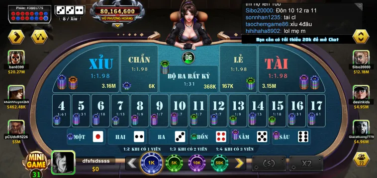 Khám Phá Sảnh Casino Sicbo Phượng Hoàng Tại B52 Club Đẳng Cấp Đỉnh Cao