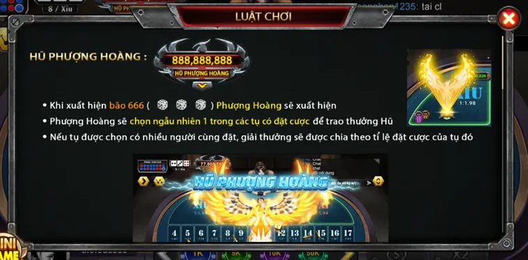 Khám Phá Sảnh Casino Sicbo Phượng Hoàng Tại B52 Club Đẳng Cấp Đỉnh Cao
