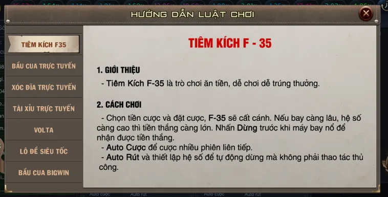 Khám Phá Siêu Phẩm Minigame Tiêm Kích F35 Tại B52 Club Thắng Lớn Mỗi Ngày
